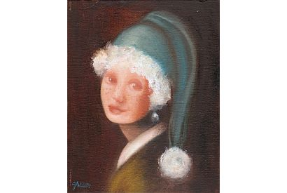 Girl with a pearl earring after Vermeer
